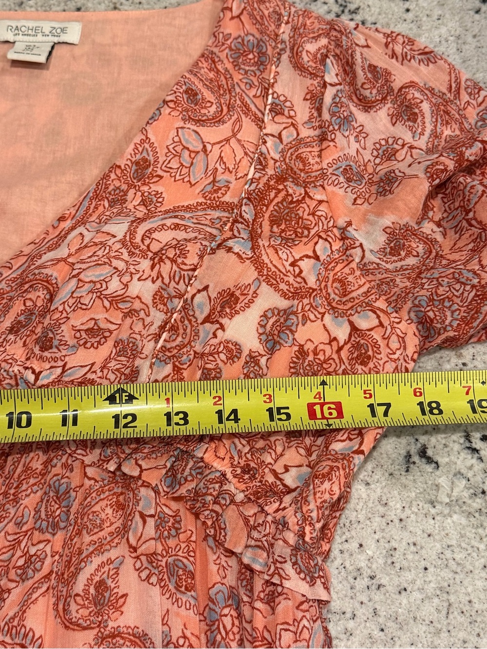 Rachel Zoe Boho Paisley Tiered Maxi Dress Cottagecore Romantic Cotton S - Picture 6 of 7